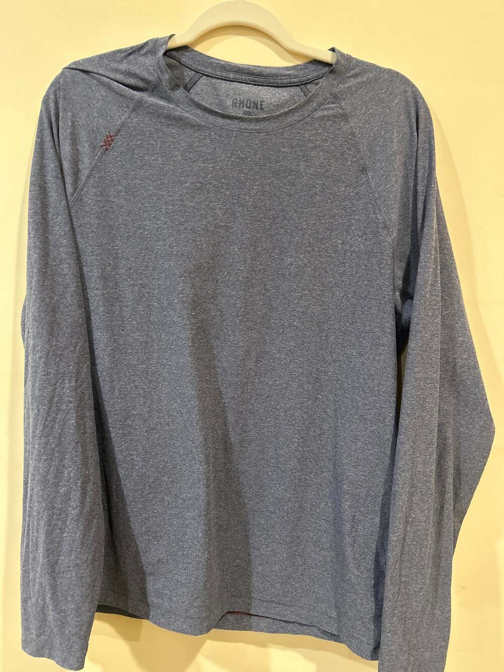 Rhone Performance Long Sleeve Tee L Heather blue Crew Neck Athleisure Techwear